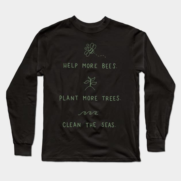 Save the Bees Long Sleeve T-Shirt by valentinahramov